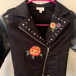 Disney D-Signed black jacket embroidered flowers